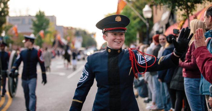 Cadet marching in a parade